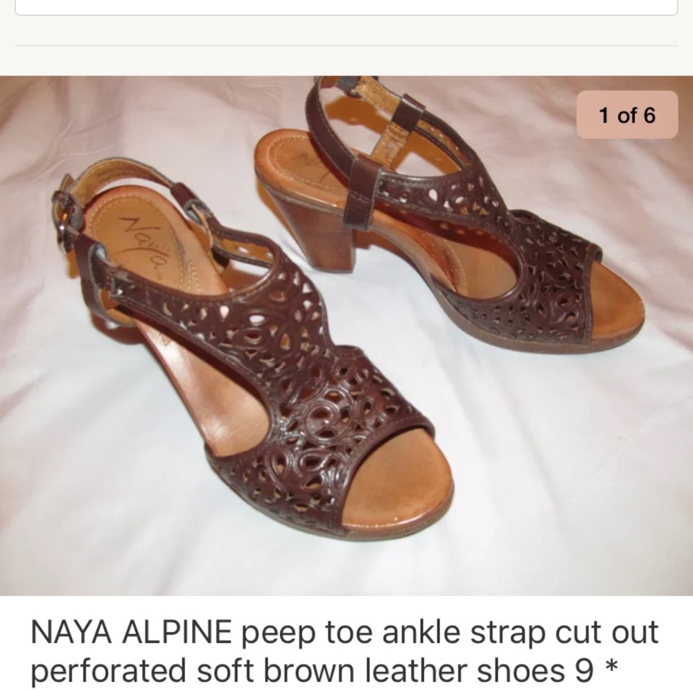 NAYA ALPINE cutout ankle strap peep toe  shoes 9